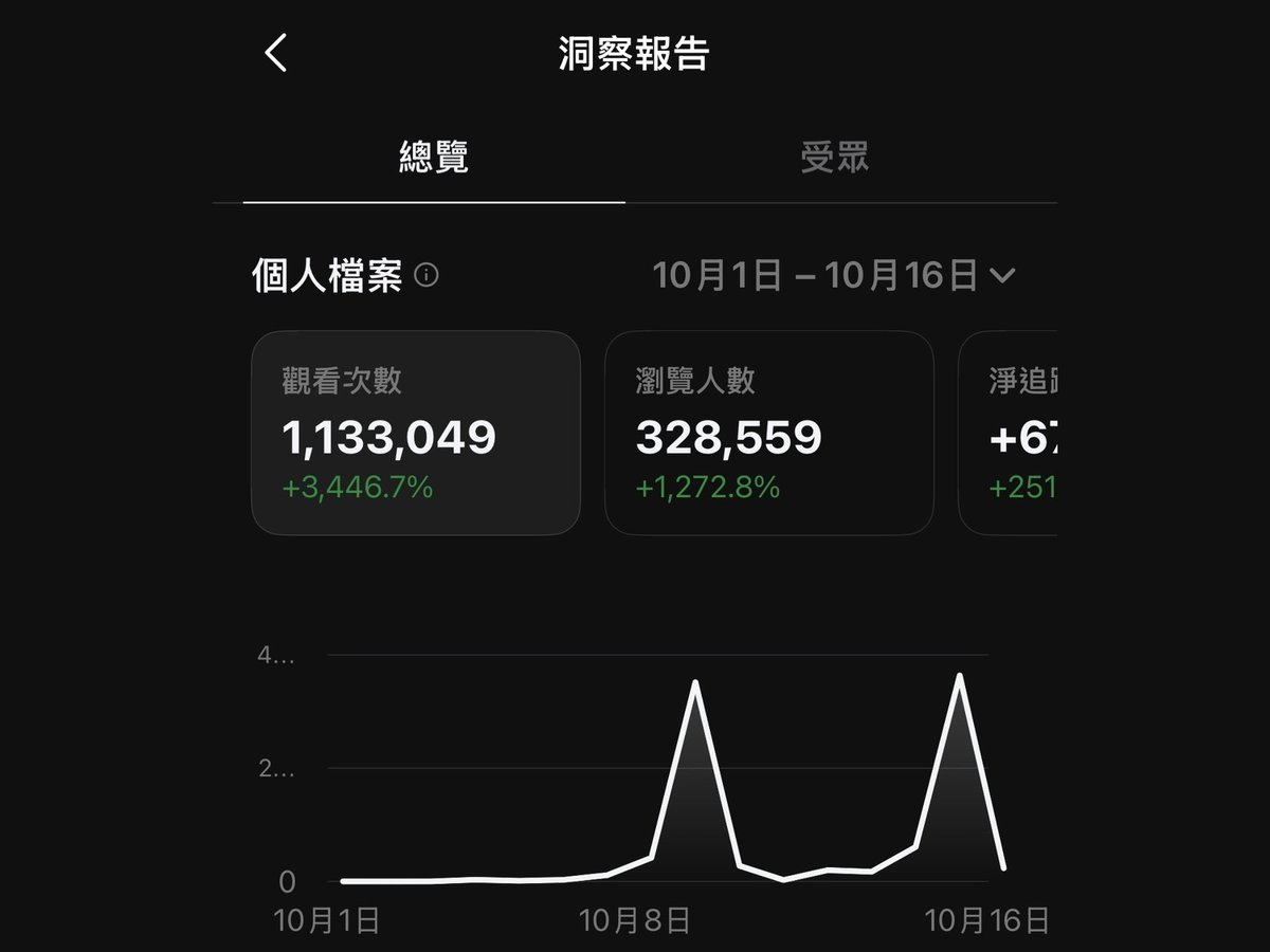 自媒體經營成效：IG 洞察報告，半個月觀看次數 113 萬